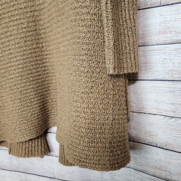 Anthropologie Kimchi Blue Camel Brown Knit Chunky Hooded Cardigan Women's XS - Picture 14 of 16